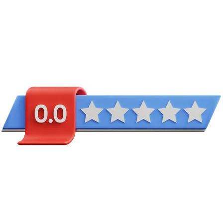 Zero Of Five Star Rating  3D Icon