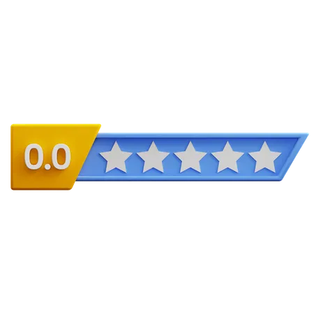 Zero Of Five Star Rating  3D Icon