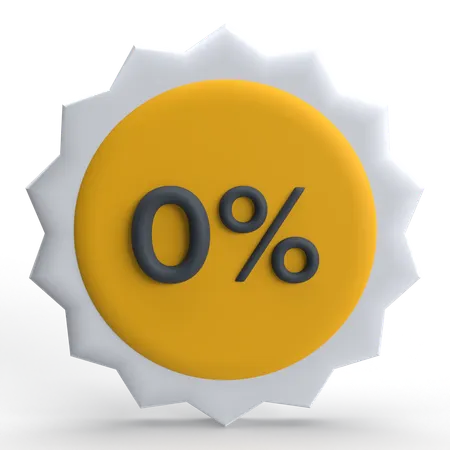Zero Percent  3D Icon