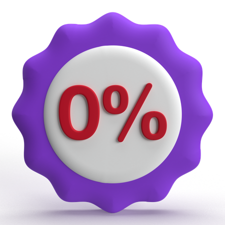 Zero Percent  3D Icon