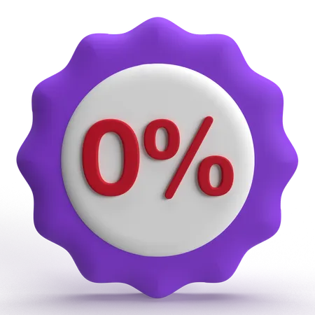 Zero Percent  3D Icon