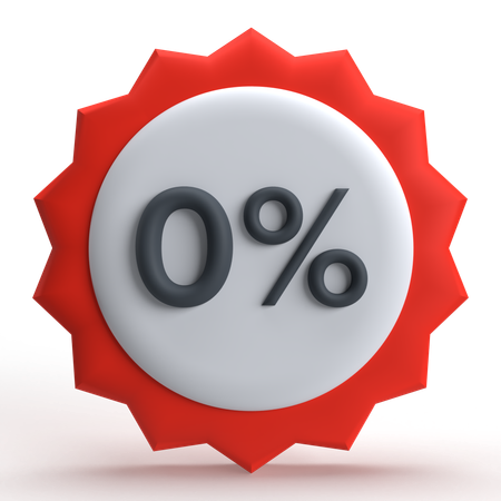 Zero Percent Off  3D Icon