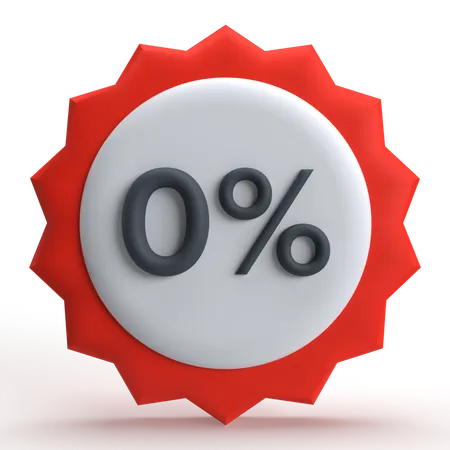 Zero Percent Off  3D Icon
