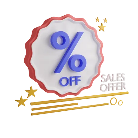 Zero Percentage Off  3D Icon