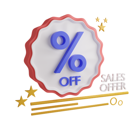 Zero Percentage Off  3D Icon