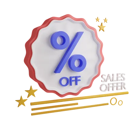 Discount Badge 3 D Illustration Contains PNG BLEND And OBJ Files 3D Icon