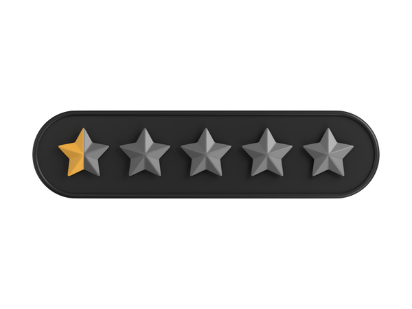 Zero Point Five of Five Star Rating  3D Icon