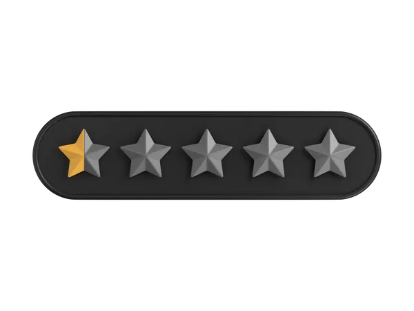 Zero Point Five Of Five Star Rating 3 D Icon 3D Icon