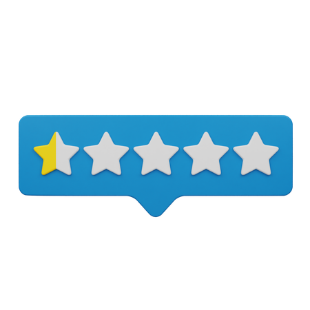 Zero Point Five Rating Chat Label  3D Icon