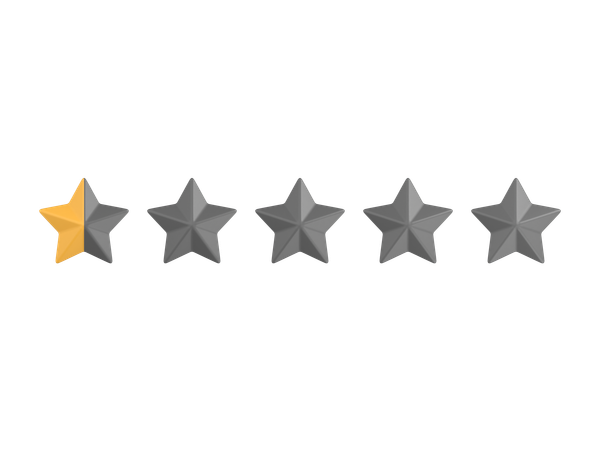 Zero Point Five Star Rating  3D Icon