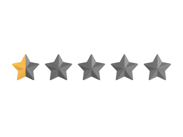 Zero Point Five Star Rating 3 D Icon 3D Icon