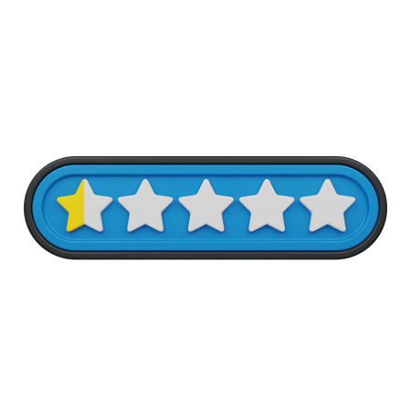 Zero Point Five Star Rating  3D Icon