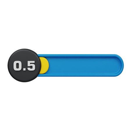 Zero Point Five Star Rating Circle Bar  3D Icon