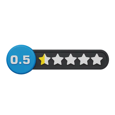 Zero Point Five Star Rating Circle Label  3D Icon