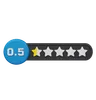 Zero Point Five Star Rating Circle Label