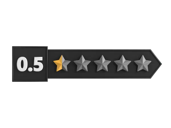 Zero Point Five Star Rating Label 3 D Icon 3D Icon