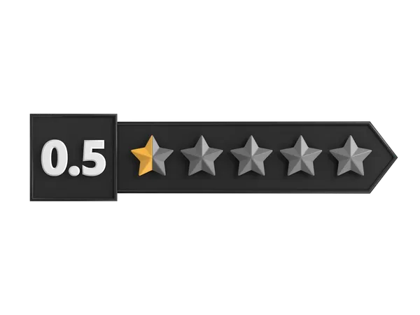 Zero Point Five Star Rating Label  3D Icon