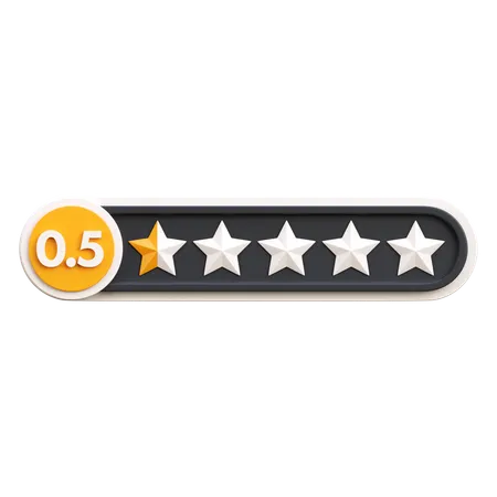 Zero Points Five Star Rating  3D Icon