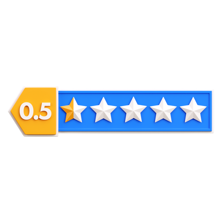 Zero Points Five Star Rating  3D Icon