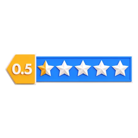 Zero Points Five Star Rating  3D Icon