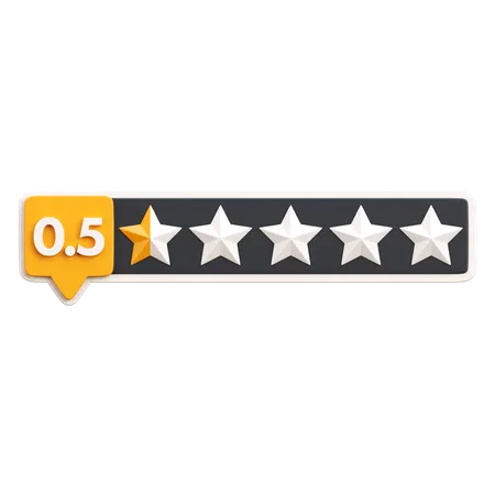 Zero Points Five Star Rating  3D Icon