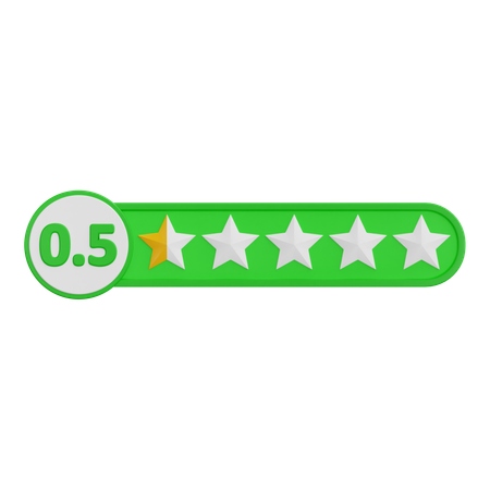 Zero Points Five Star Rating  3D Icon