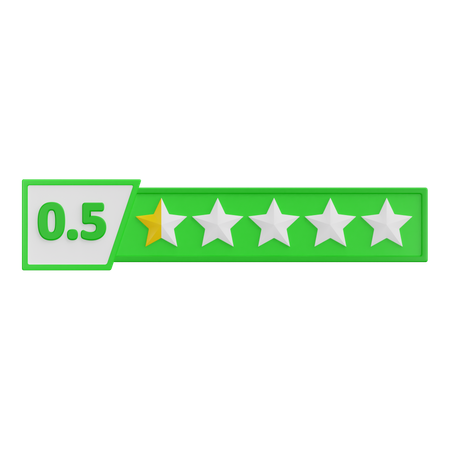 Zero Points Five Star Rating  3D Icon