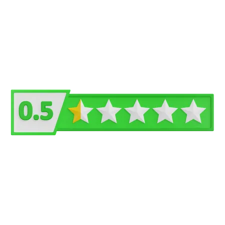 Zero Points Five Star Rating  3D Icon