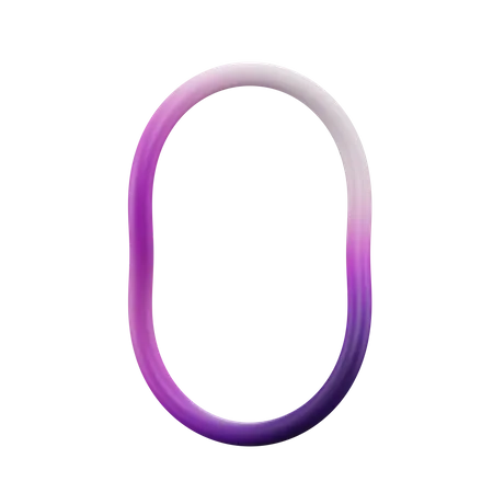 Zero Ring Shape 3D Icon