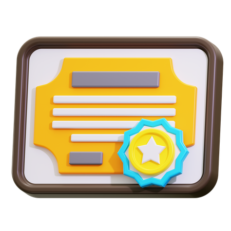 Zertifikat  3D Icon