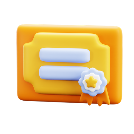 Zertifikat  3D Icon