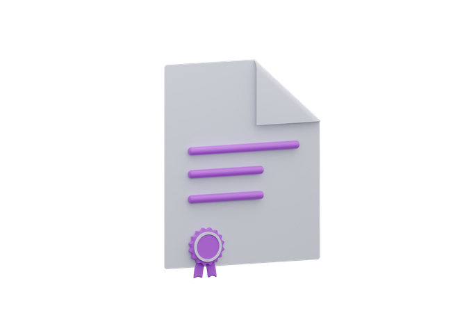 Zertifikat  3D Icon