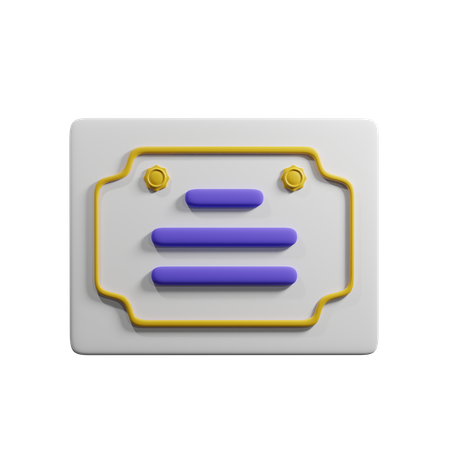 Zertifikat  3D Icon