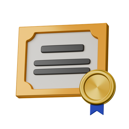 Zertifikat medaille  3D Icon