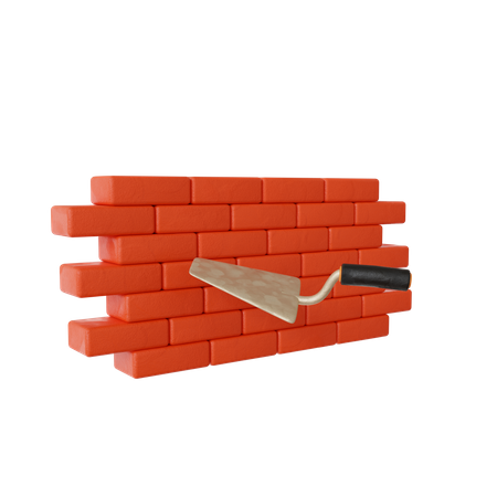 Ziegelmauerbau  3D Icon