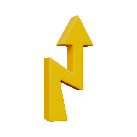 ジグザグ矢印  3D Icon