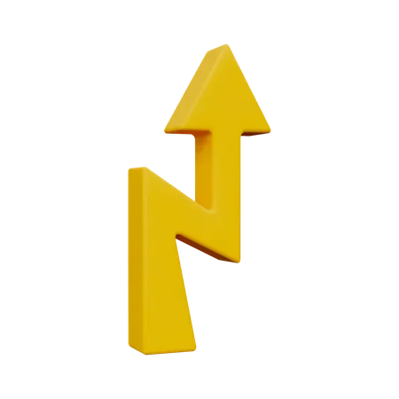 ジグザグ矢印  3D Icon