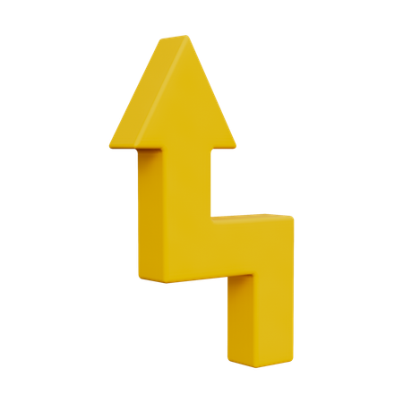 ジグザグ矢印  3D Icon