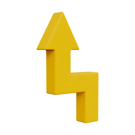 ジグザグ矢印  3D Icon