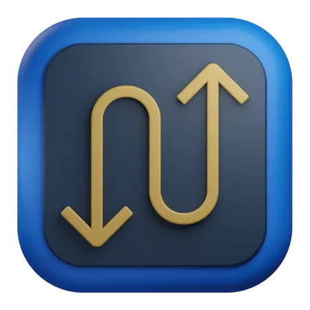 Zig Zag Arrow  3D Icon