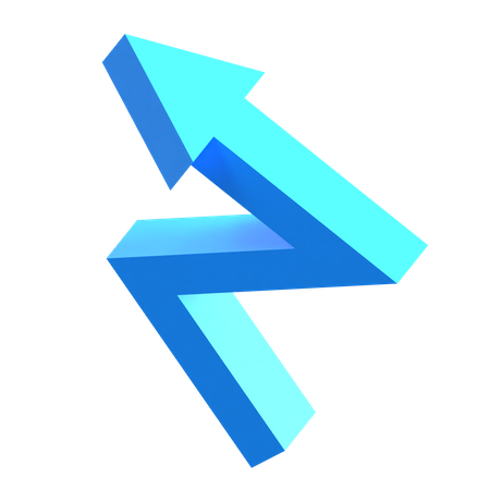 Zig Zag Arrow  3D Icon