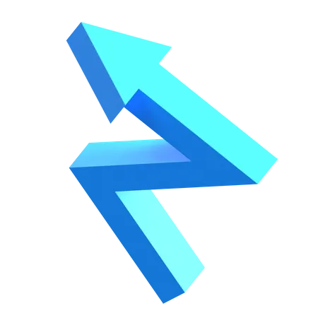 Zig Zag Arrow  3D Icon