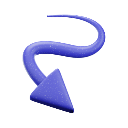 Zig Zag Down Arrow  3D Icon