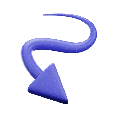 Zig Zag Down Arrow  3D Icon