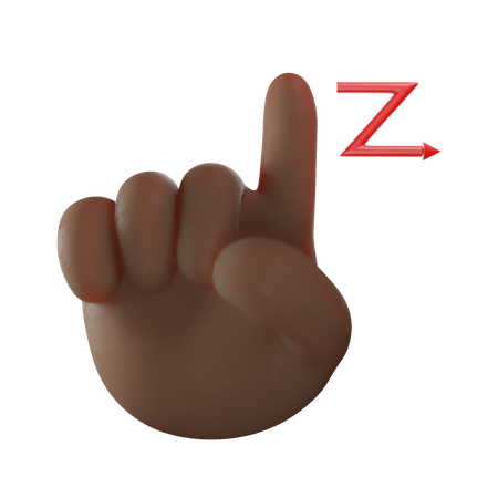 Zig Zag Finger Gesture  3D Illustration