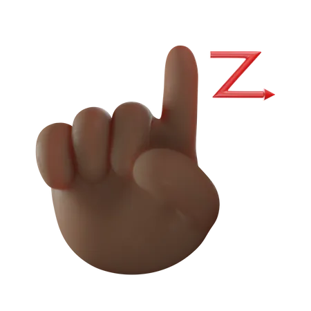 Zig Zag Finger Gesture  3D Illustration