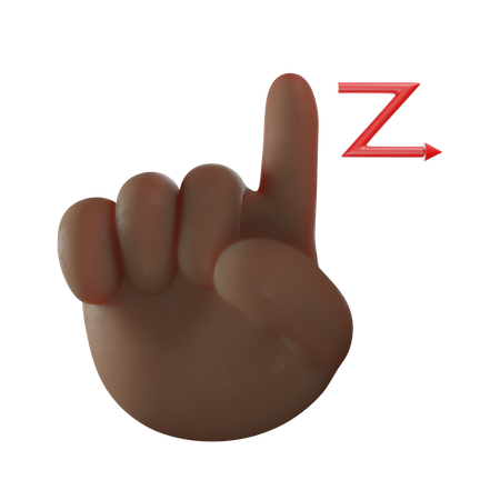 Zig Zag Finger Gesture 3D Illustration