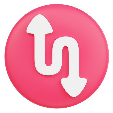 Zig Zag Route  3D Icon