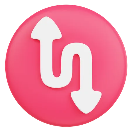 Zig Zag Route  3D Icon