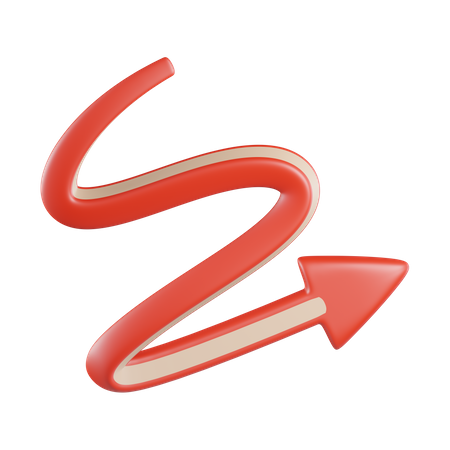 Zigzag Arrow  3D Icon